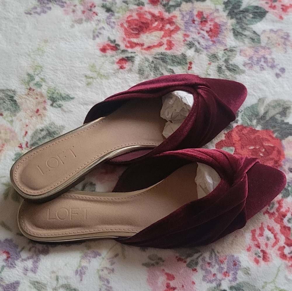 Loft Velvet Twist Mule Flats Missy